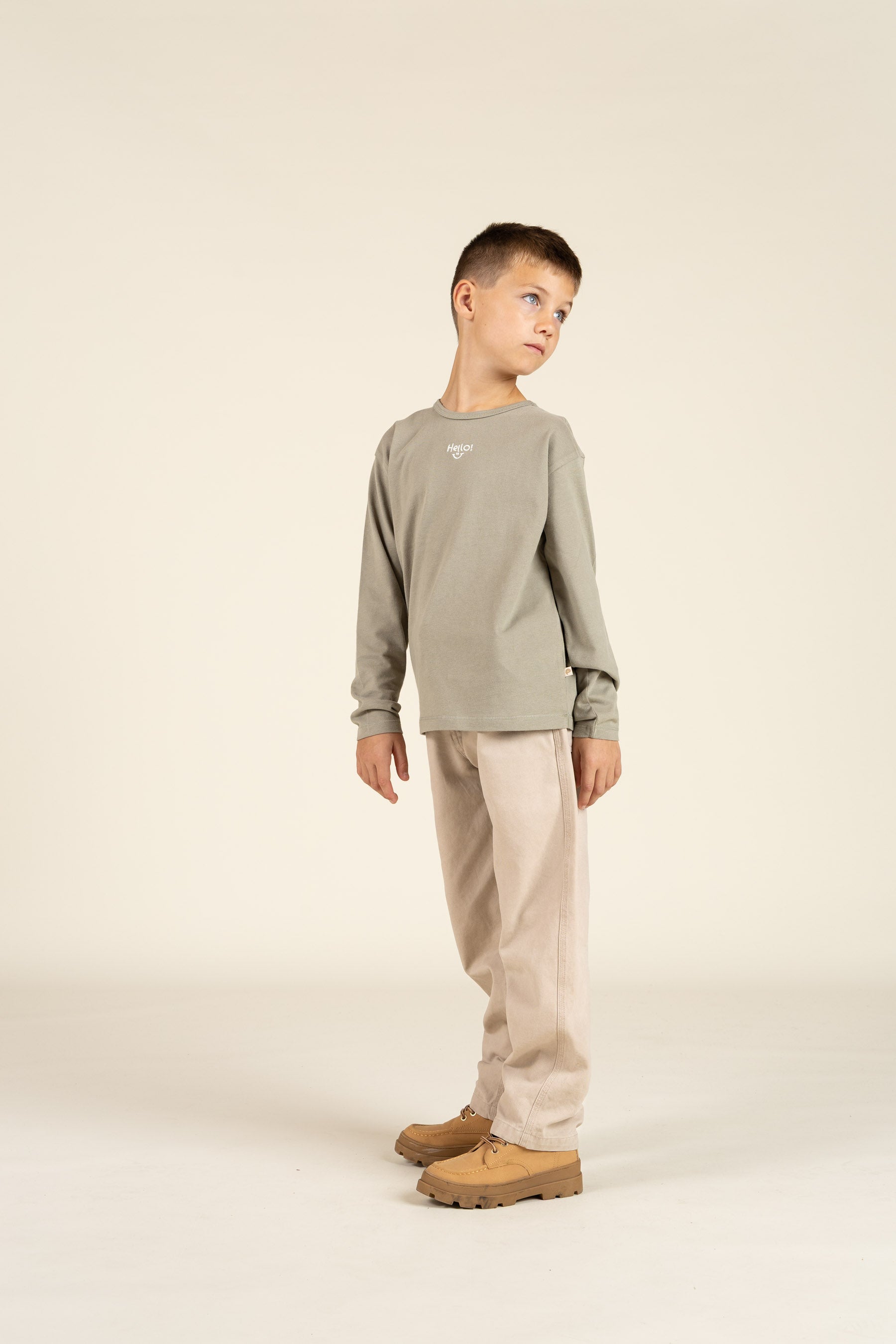 long sleeve T-shirt with Embroidery - Tween - Dusty Green | 100857 Brandon