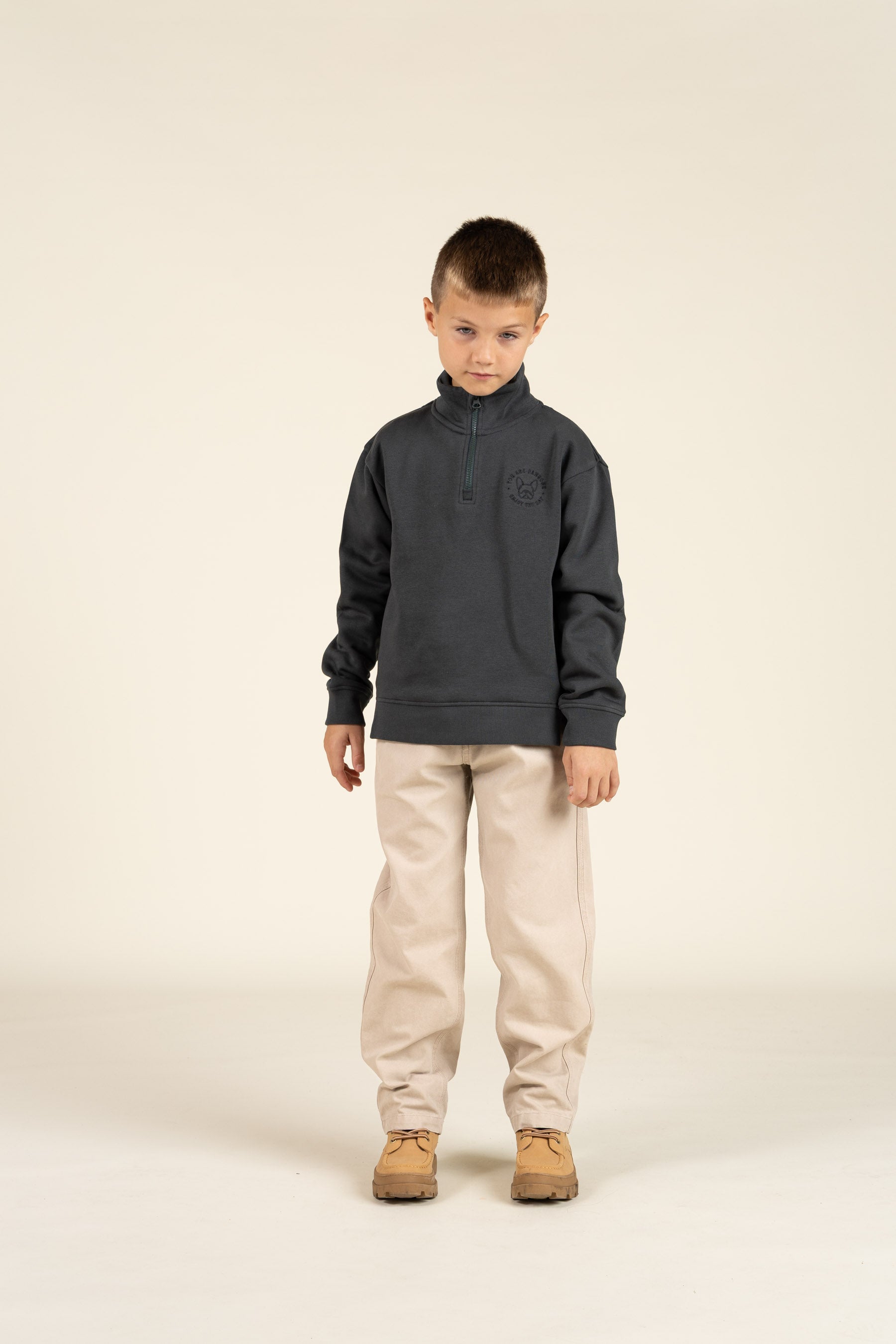 Half Zip Sweatshirt - Tween - Forest Green | 100811 Tristan