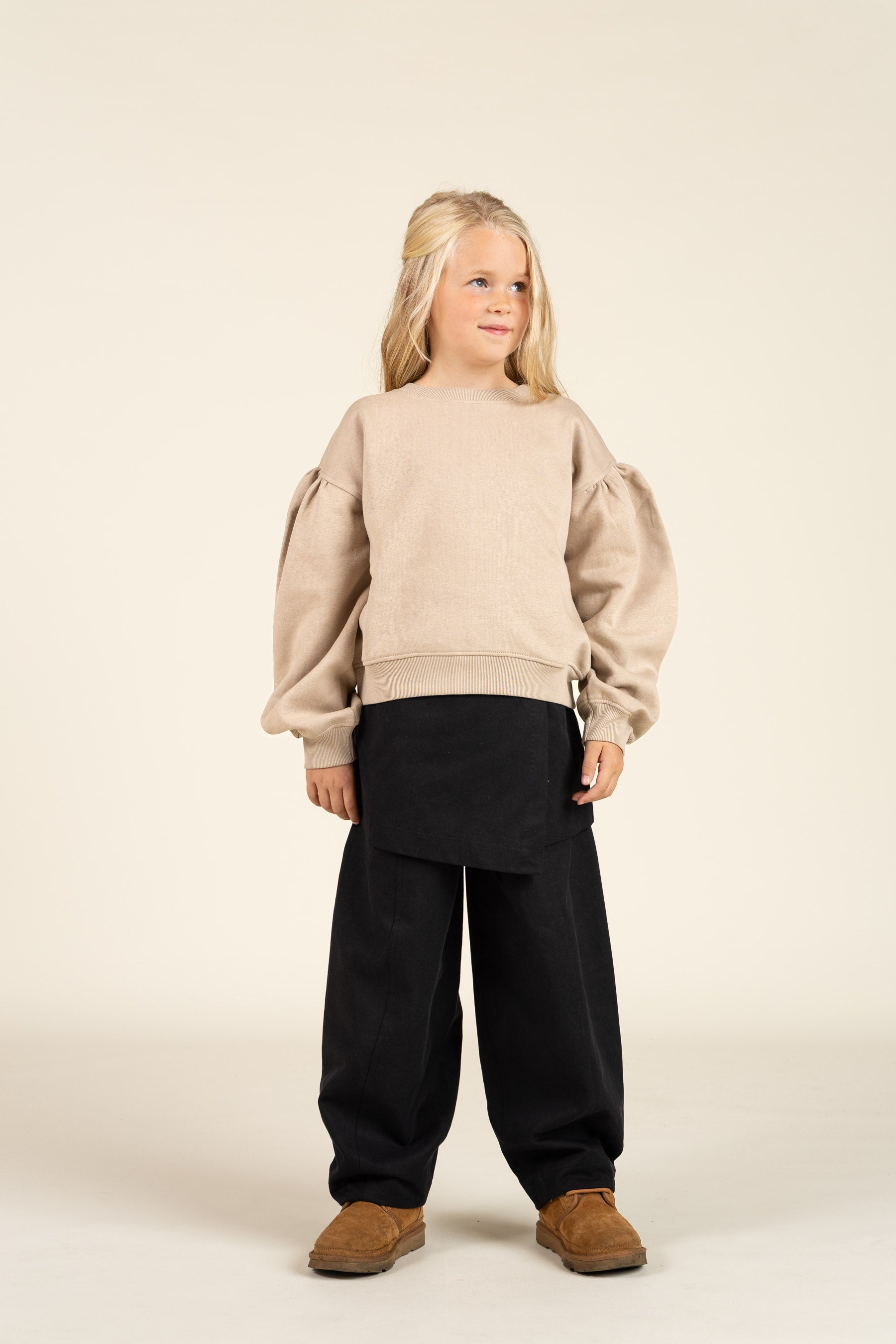 Barrel-leg Tencel Trousers - Tween - Black | 100133 Asta