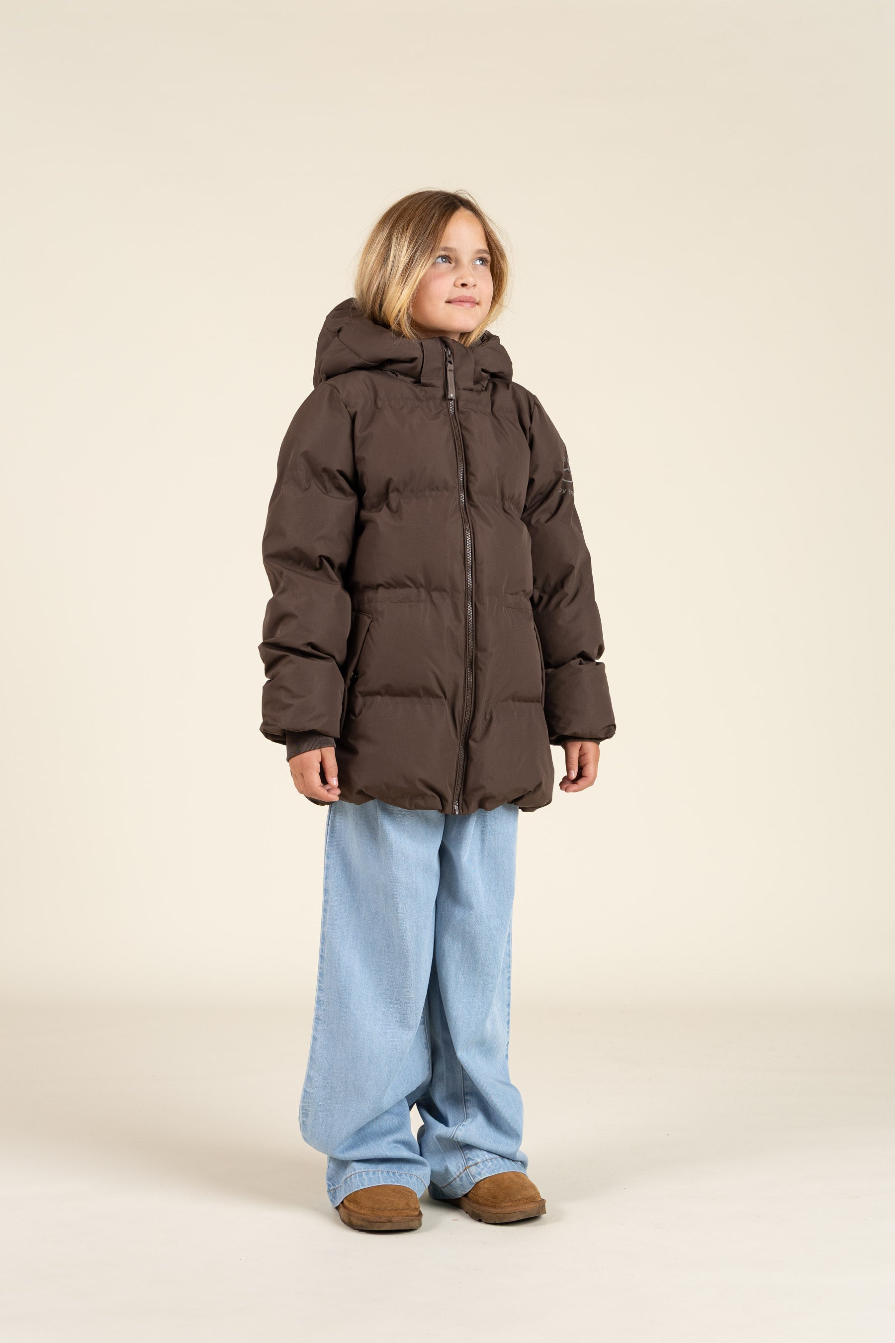Winter Jacket with Drawstring - Tween - Chocolate | 100537 Elenor