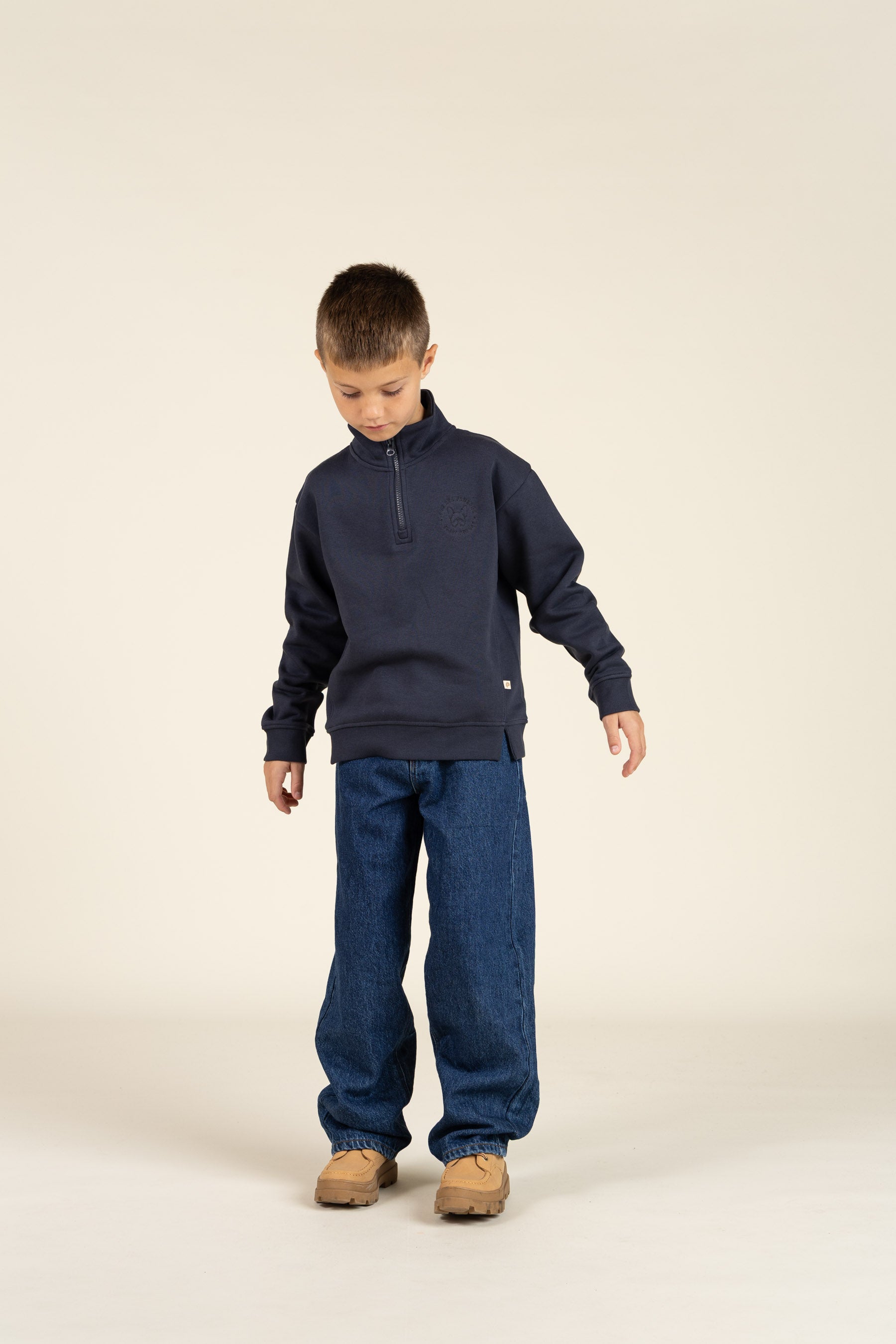 Half Zip Sweatshirt - Tween - Navy | 100807 Tristan