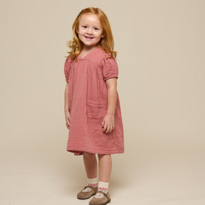 Gauze Dress - Kids - Old Rose | 100915 Jasmine