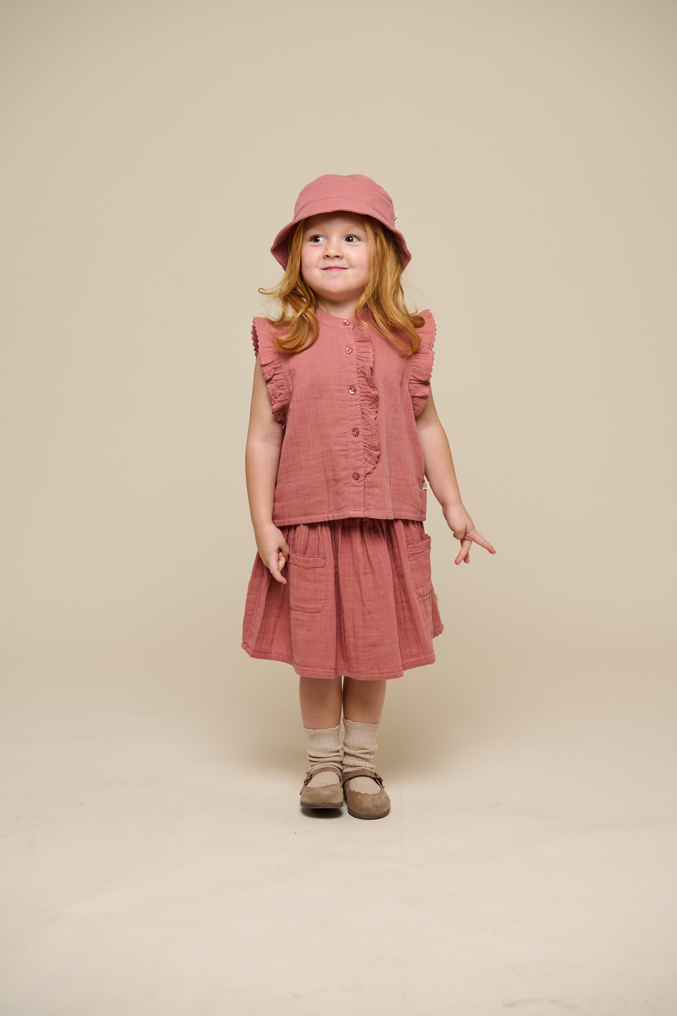Gauze Sleeveless Top - Kids - Old Rose | 100932 Jasmine