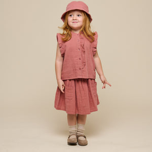 Gauze Skirt - Kids - Old Rose | 100938 Jasmine