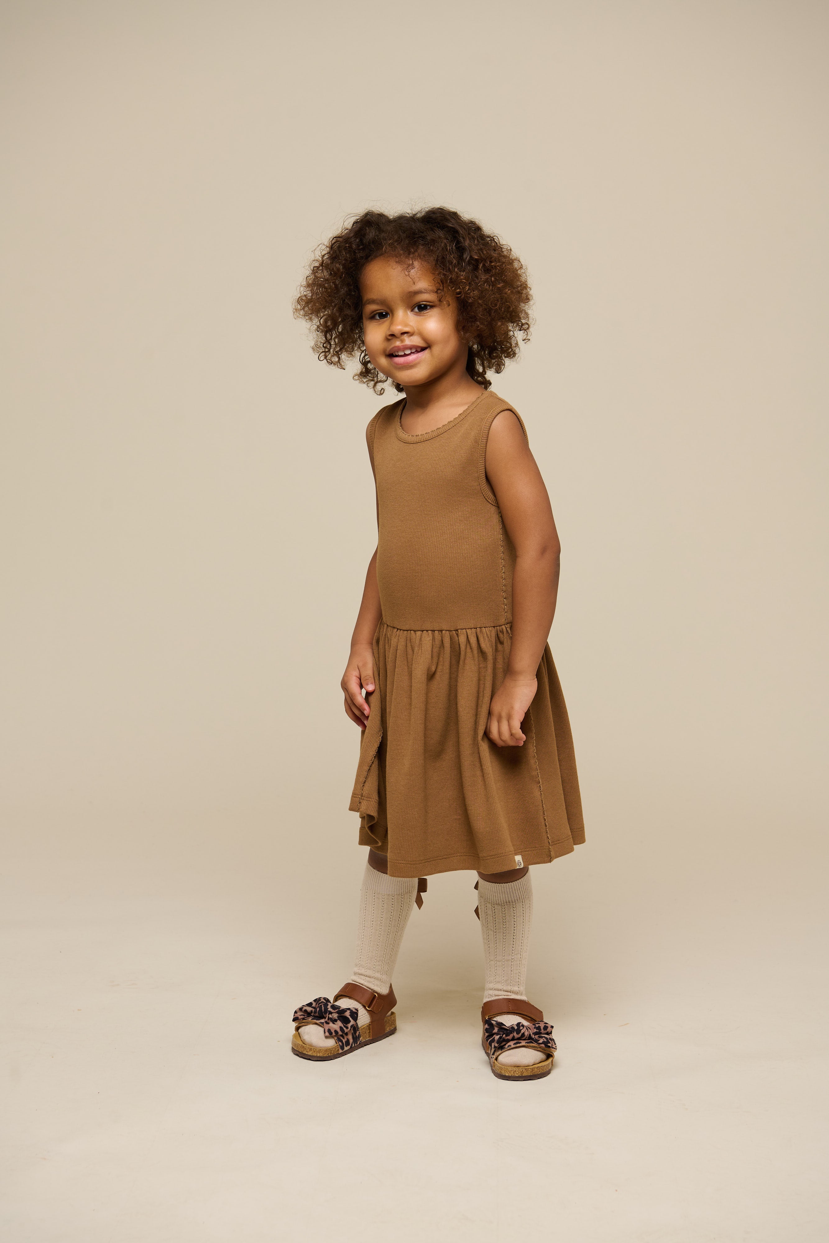 Modal Rib Sleeveless Dress - Kids - Coconut | 101297 Lottie