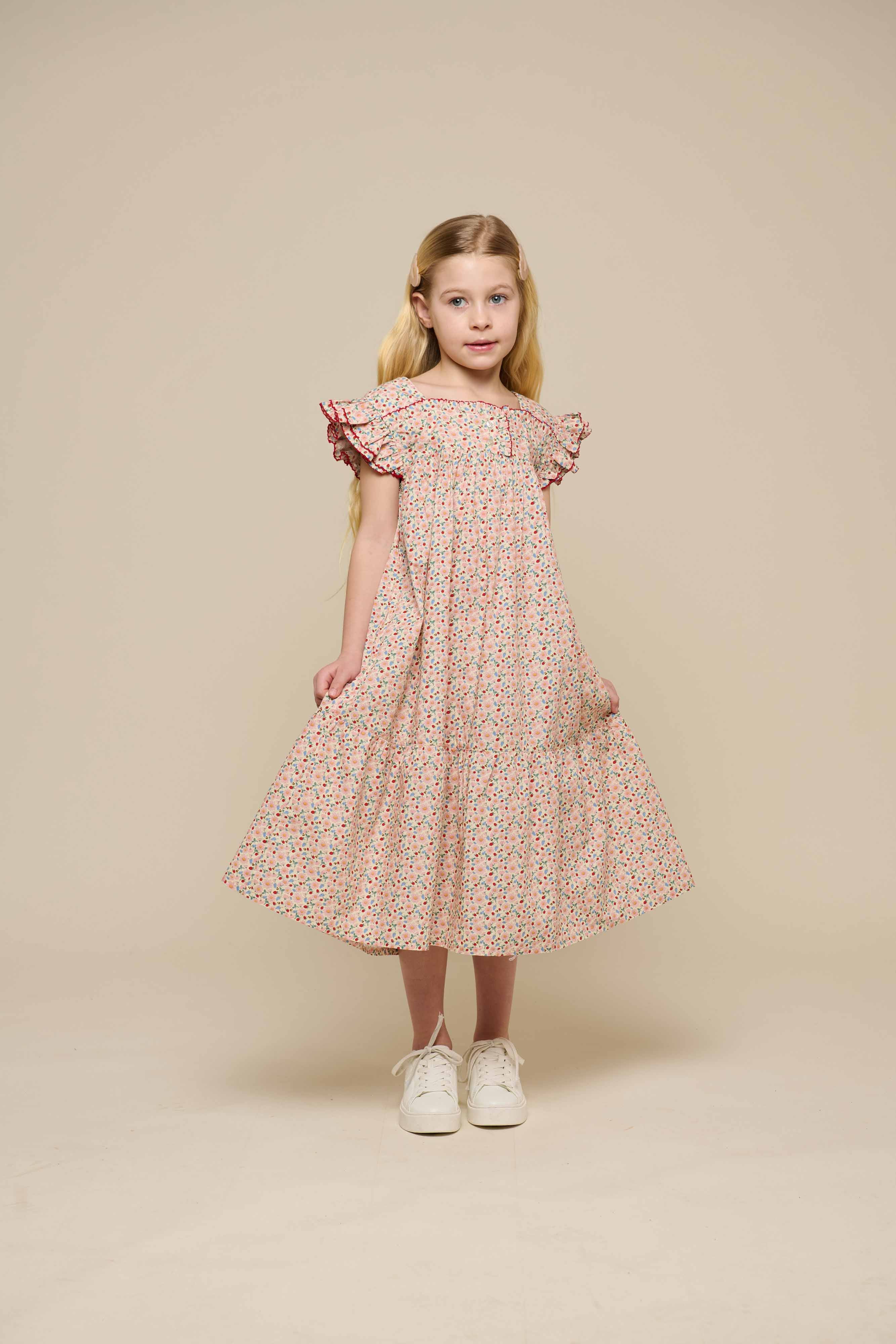 Flower Printed Poplin Dress - Tween - Rose | 100961 Poppy