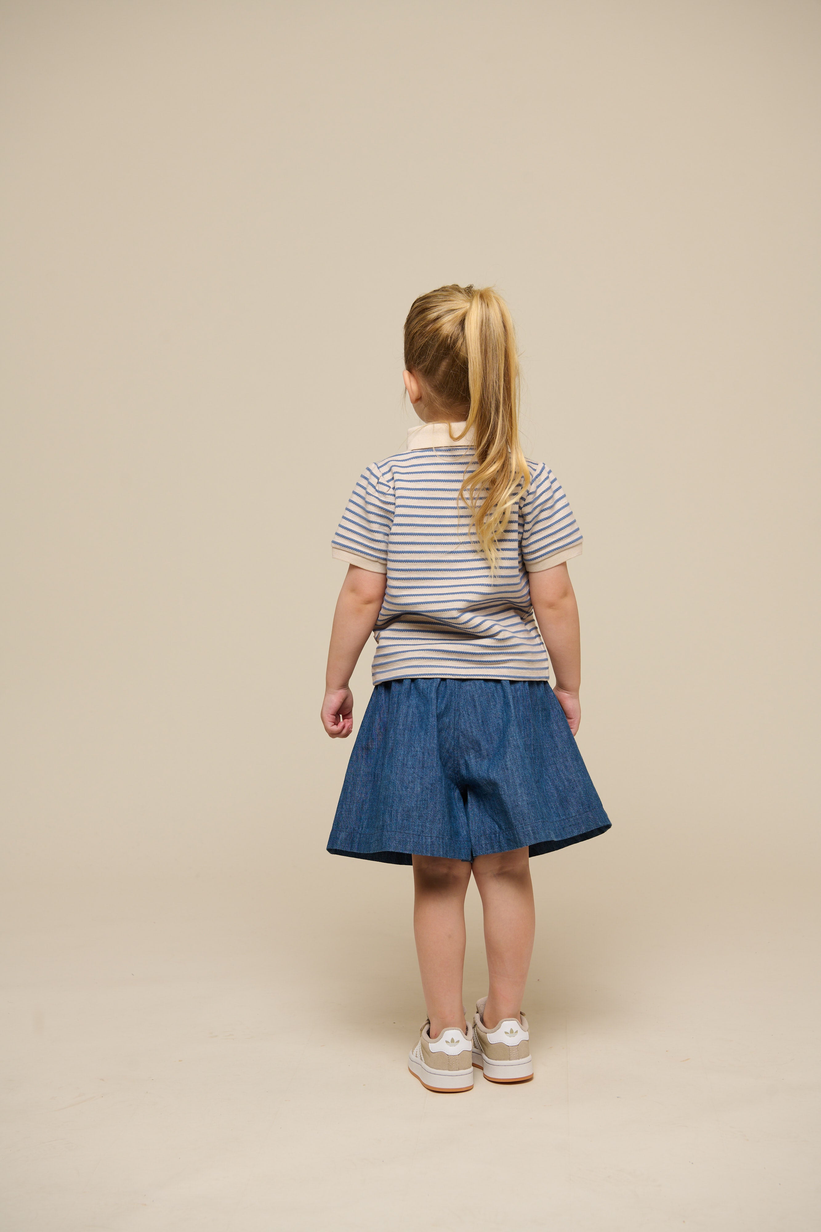 Striped Jersey Polo - Kids - Blue | 101006 Emmie