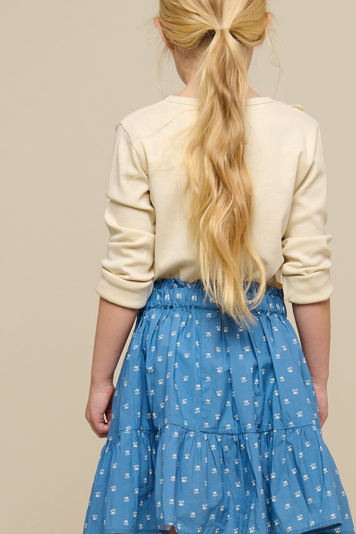 Printed Poplin Skirt - Tween - Dusty Blue | 101085 Camilla