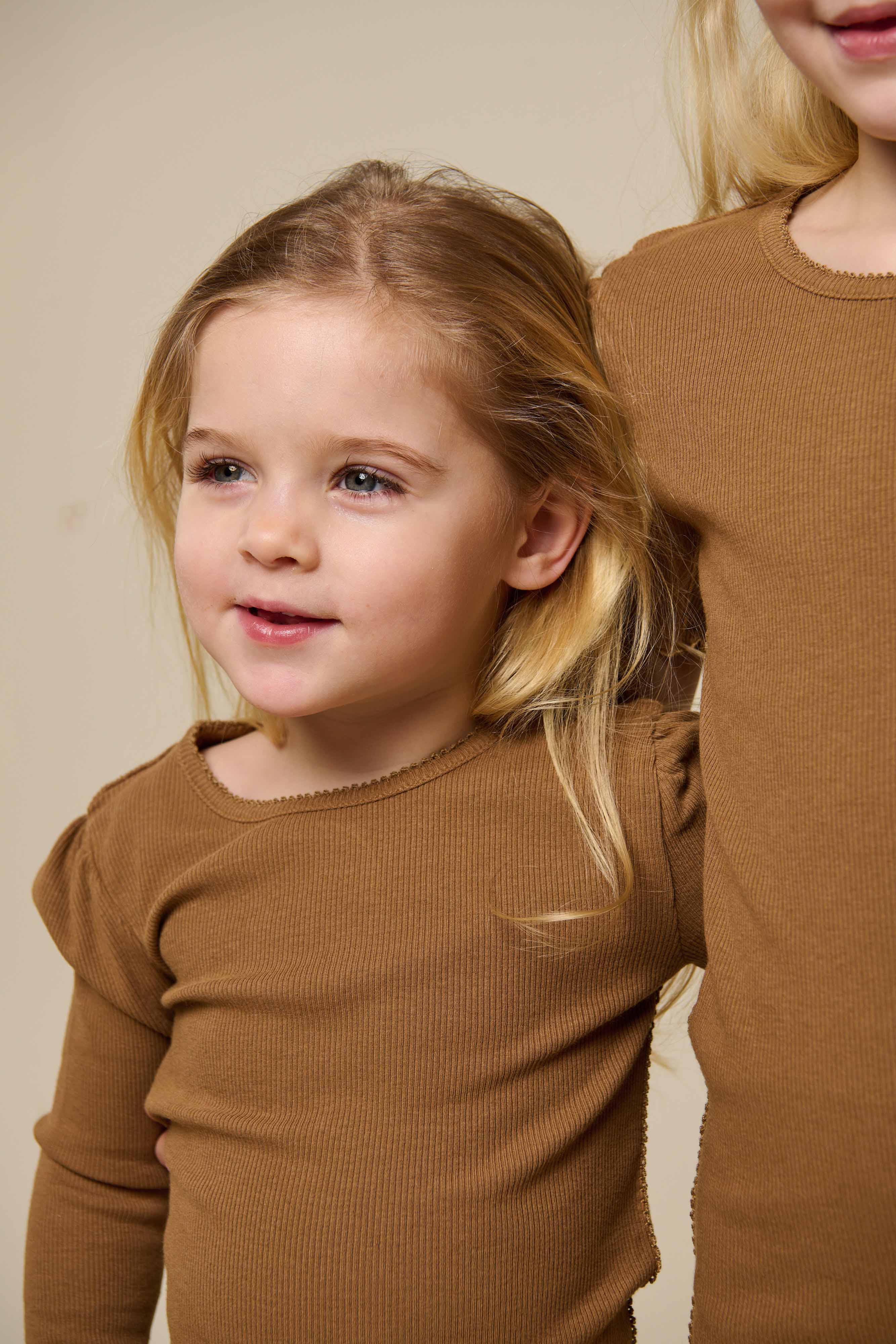 Modal Rib Long Sleeved T-shirt - Kids - Coconut | 101308 Lottie